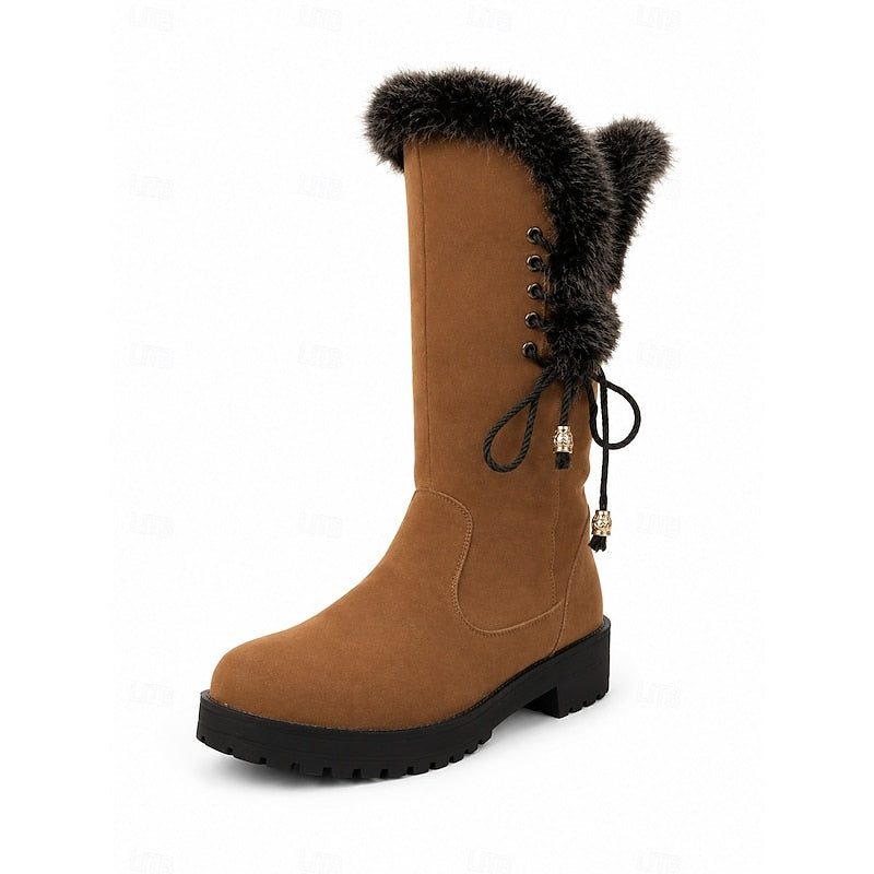 fur-trimmed knee-high winter Boots