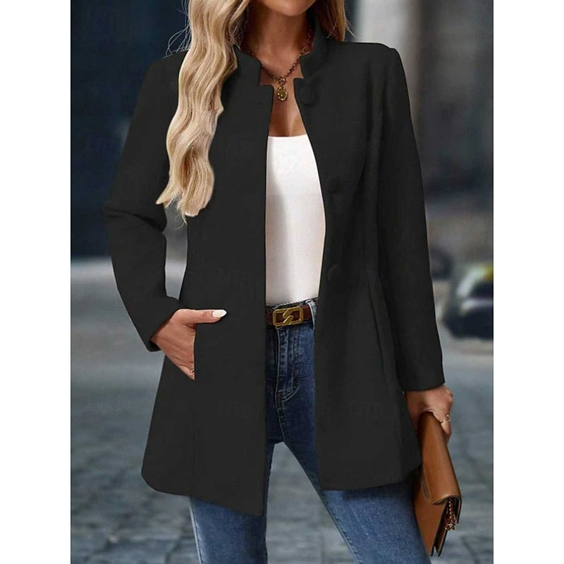 Black Stand-Collar Coat