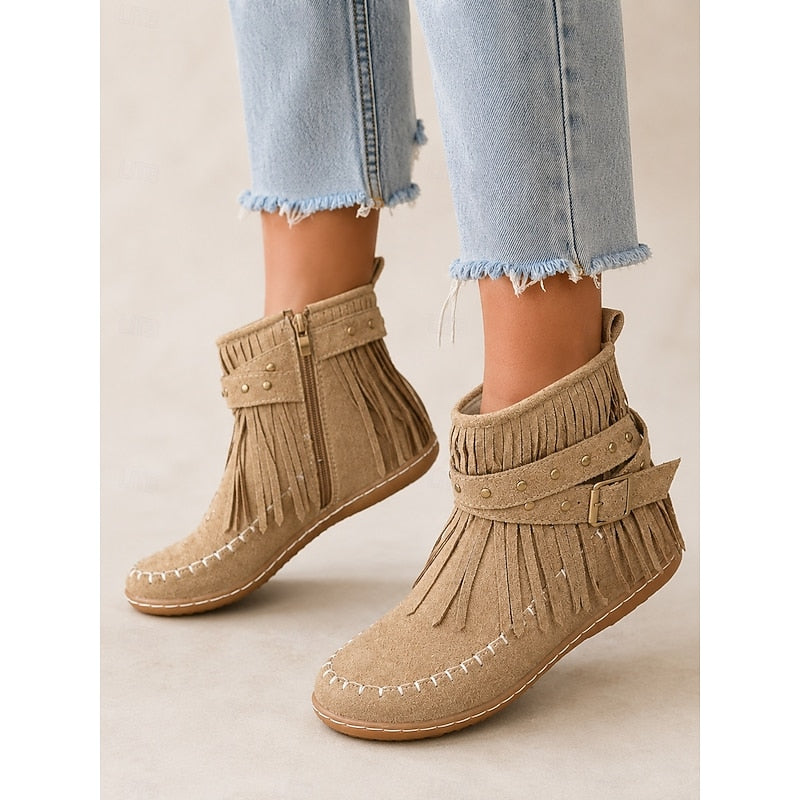 fringe moccasin Boots