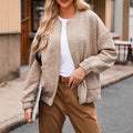 Khaki Floral Bomber Jacket, front view